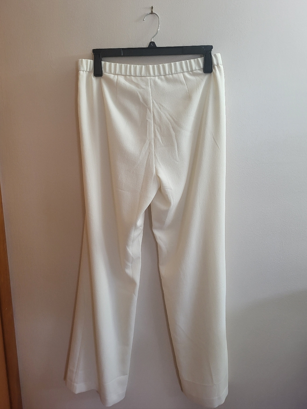 J. Jill Wide Leg Trousers Ivory Double Knit Crepe Size 12 Tall - Picture 3 of 10